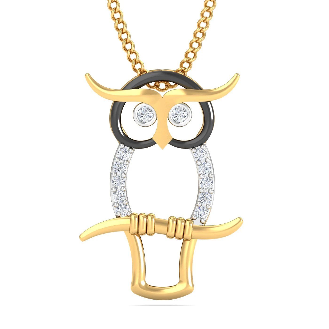 Yellow Gold Owl Pendant