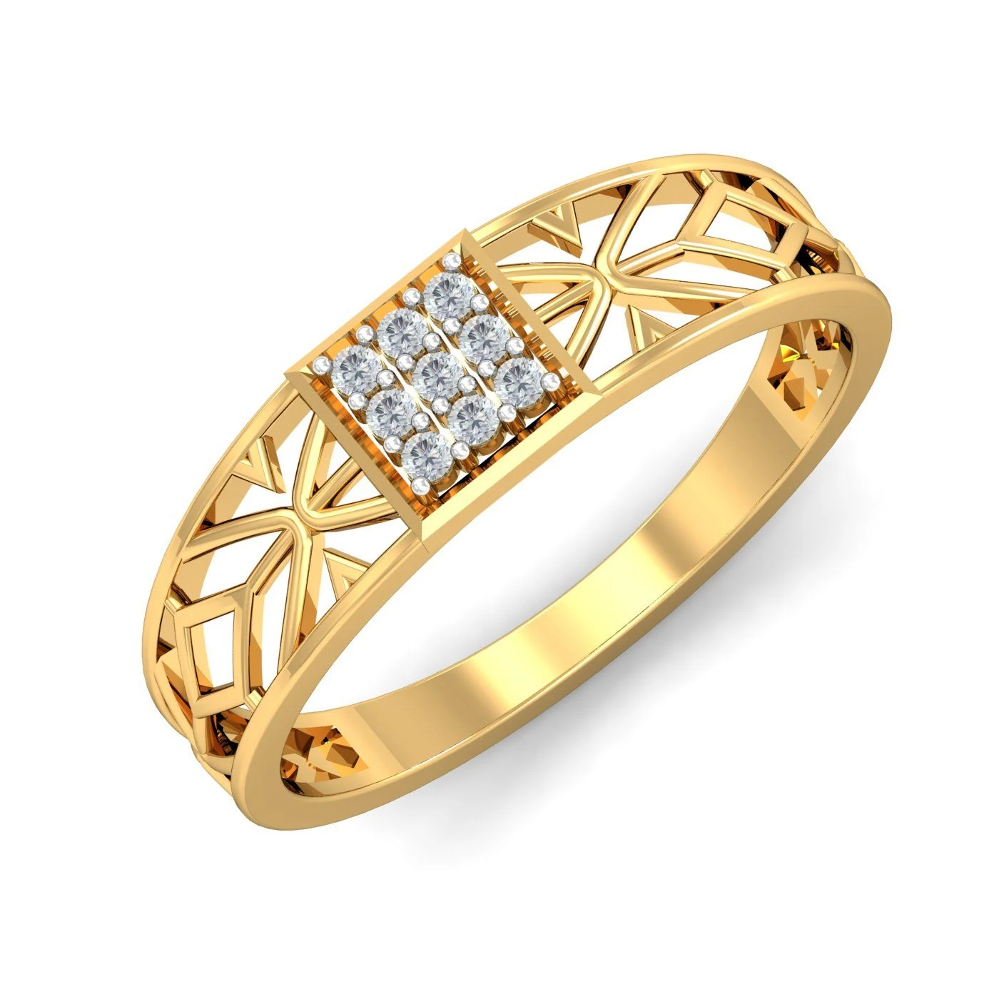 18KT Gold & Diamond Men's Filigree Ring